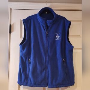 Port Authority St John Golf Tournament blue fleece zip up vest 2XL